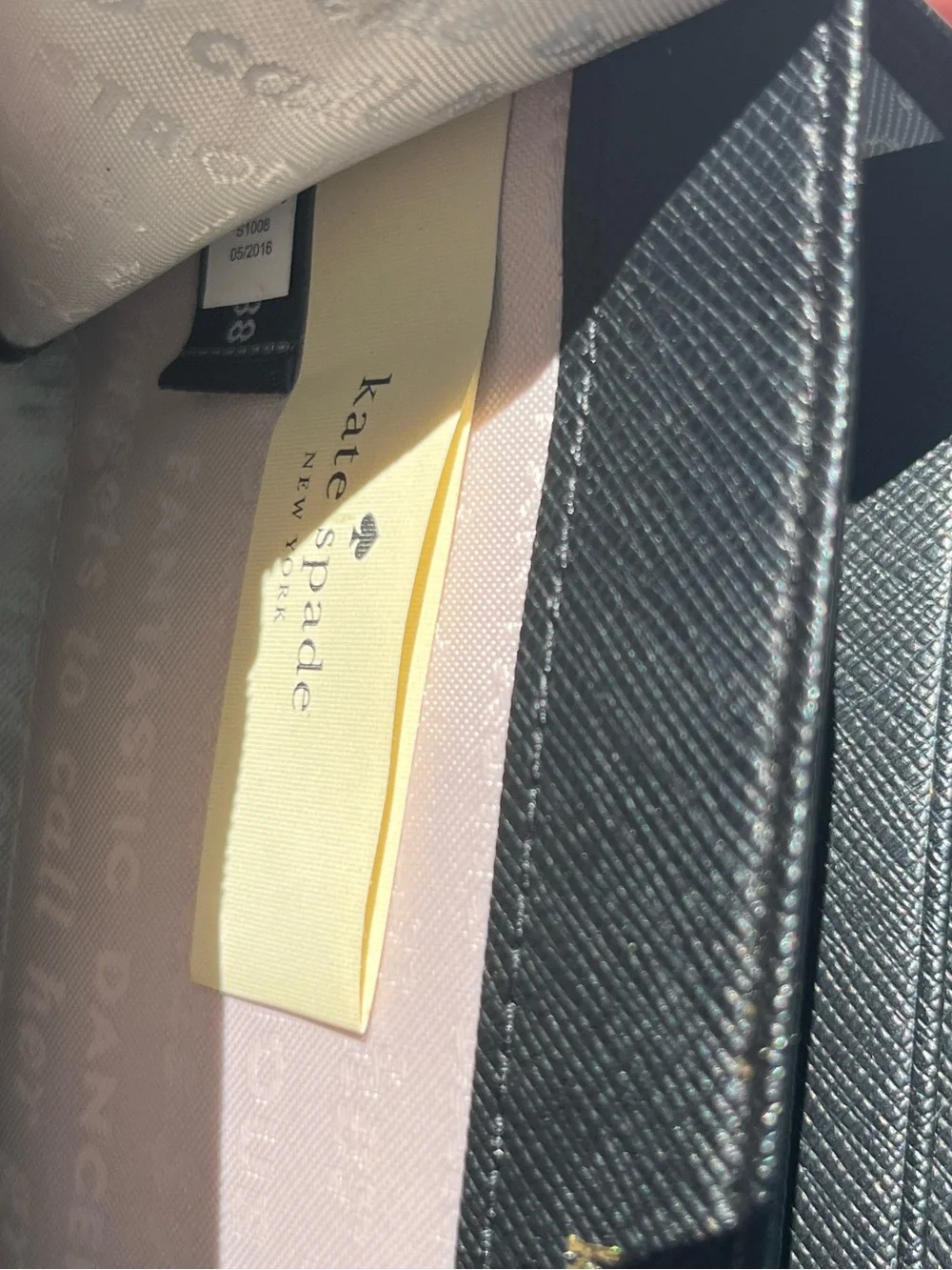 Kate Spade NY Storybook Blue zip around continental wallet abstract floral